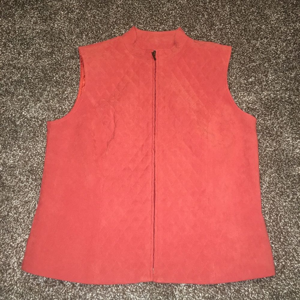 JM Collection Zippered Orange Vest sz 8